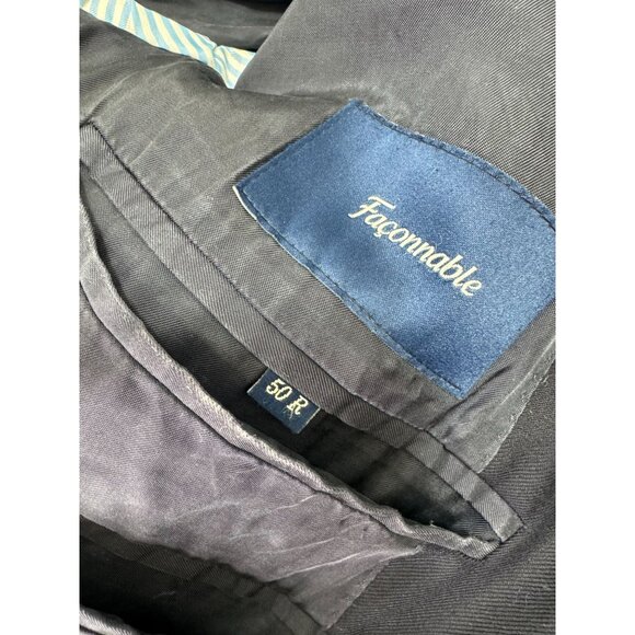 Loro Piana Faconnable Blazer Sport Coat 50R Navy Blue 2 Button Double Vent - Picture 3 of 12